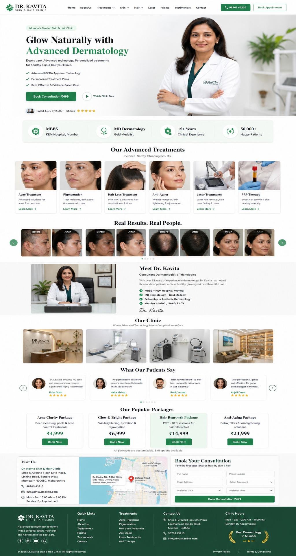 Dermatology Clinic — Pune landing page preview