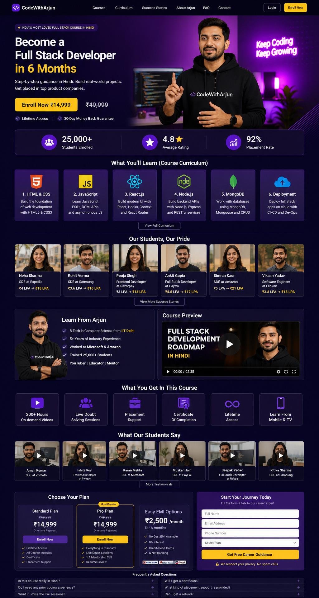 Online Course Creator — Hyderabad landing page preview